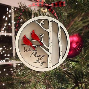 Adornos Navideños de Madera al por Mayor, Colgante de Cardenal Rojo para Árbol de Navidad y Decoración Conmemorativa, Dropshipping - Product Image 1