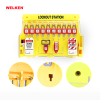 Station de gestion des positions de cadenas série 8757, murale, avec couvercle transparent, pour cadenassage et étiquetage