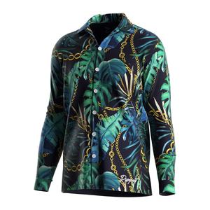 Camisa de Manga Larga a Rayas para Hombre, de Secado Rápido, con Botones y Estampado Floral, Estilo Casual, Ecológica, para la Playa, Primavera y Verano - Product Image 1