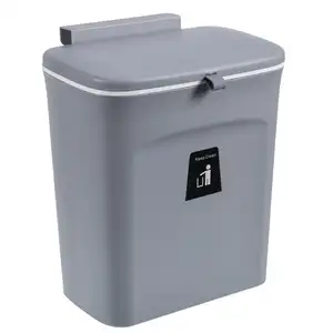 주방 벽걸이 형 쓰레기통 주방 교수형 쓰레기통 뚜껑이있는 대용량 폐기물 보관함 쓰레기통