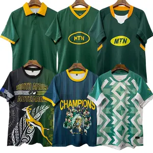 2023-2024新着ジャージ卸売格安男性刺繍南アフリカラグビーシャツ