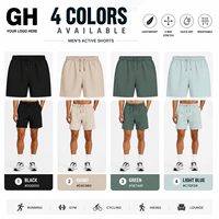 Shorts de course pour hommes GH avec logo personnalisé, cordon de serrage, séchage rapide, respirants, pour marathon, entraînement, gym, fitness, sport décontracté