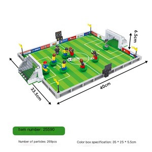Set blok bangunan MOC tangkai mikro edukasi lapangan sepak bola mainan sepak bola perakitan plastik untuk anak-anak 2025 produsen - Product Image 2