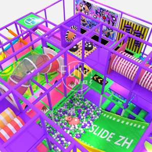 Équipement commercial de terrain de jeu d'intérieur d'enfants de divertissement interactif vilain de château d'enfants avec la glissière - Product Image 1