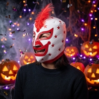 Masque de lutte amusant anti-UV, cagoule confortable pour fêtes et jeux de rôle avec motif unique