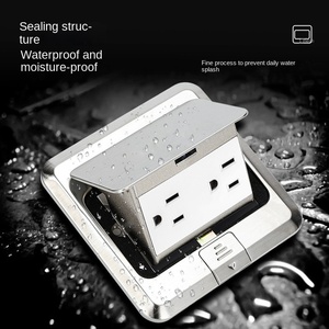 Phong cách Mỹ <span class=keywords><strong>pop</strong></span>-<span class=keywords><strong>up</strong></span> Hidden tầng ổ cắm chữ thập thép không gỉ mặt đất cắm ổ cắm điện - Product Image 2