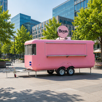 Chariot à hot-dogs CAMPTRL, remorque alimentaire mobile avec gril, plaque chauffante et cuisinière intégrés pour la vente de snacks de rue, camion alimentaire personnalisé