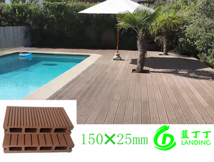 Decking 150*25Mm Hạ Cánh Nâu Mm Ngoài Trời WPC Gỗ Và Nhựa Composite Mang Kháng Decking Sàn - Product Image 2