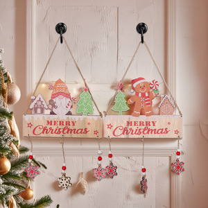 Merry Christmas Dwarf Door Sign <b>Gingerbread</b> <b>Man</b> Wooden Christmas Tree Hanging Pendant for Home & Party <b>Decor</b> - Product Image 1
