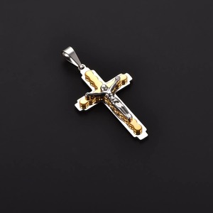 Pendentif Croix de Jésus en Acier Inoxydable Couleur Or, Bijoux Religieux Chrétiens, Accessoires, Cadeau d'Anniversaire - Product Image 5