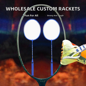 Custom Logo OEM Cheap and Durable Offensive Type Steel Shaft Moderate Hardness <b>Badminton</b> Racket Sets - Product Image 2