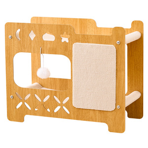 Rascador para Gatos con Cama, 2 Niveles, Patrón Geométrico, para Gatos, Uso en las Cuatro Estaciones - Product Image 1