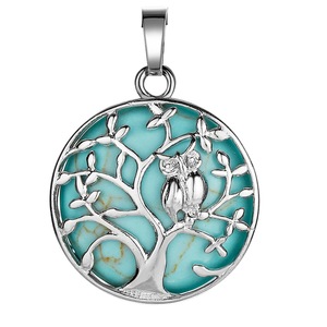 Hot Sale 30MM Natural Crystal Stone Pendant <strong>Owl</strong> Tree of Life <strong>Necklace</strong> 0wl Pendant Jewelry for Women's Gift Gemstone Gift Jewelry - Product Image 4