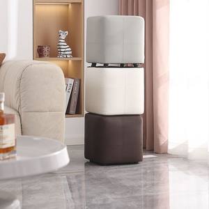 Square <b>Stool</b> Upholstered Soft Modern Minimalist Design Living Room Coffee Table Footstool Home Ottoman For <b>Children</b> And Adults - Product Image 4