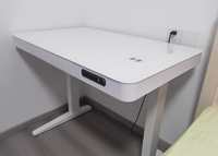 120x60cm bureau debout moderne ergonomique réglable 3 hauteurs mémoire blanc dessus et cadre assemblage facile bureaux de conception durable