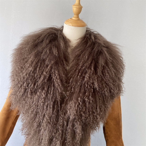 Luxury Natural <strong>Lambskin</strong> <strong>Leather</strong> Trench Coat Long Style Real Mongolian Fur Collar Cuffs Women Soft Genuine Suede <strong>Leather</strong> <strong>Jacket</strong> - Product Image 5
