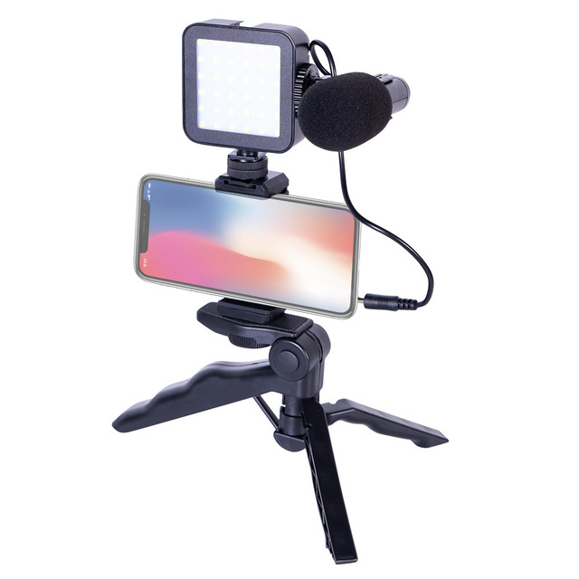 HOT SALE ZW49 LED Video Light Mic Selfie Stick Tripod Stand for Camera Kit for Phone Camera Vlogging for Tick Tock Studio Light