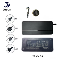 Chargeur de batterie au lithium Joyun 29,4 V 5 A 168 W avec prise GX16 pour vélo électrique, trottinette électrique, charge rapide, adaptateur secteur AC/DC