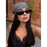 Bandana carré élégant en satin style français pour femme, effet soie, cravate, accessoire de mode pour cheveux