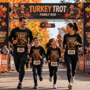 Custom Event Marathon Dry Fit 5k Turkey Race <b>Tshirt</b> Running Sublimation <b>Polyester</b> Family Run Shirt For Team - Product Image 1