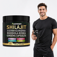 Ausreson Complexe Shilajit Tout-en-un en Capsules avec Ashwagandha, Curcuma, Ginkgo, Rhodiola Rosea, Ginseng Rouge Coréen Panax et Shilajit
