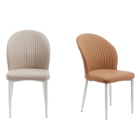 Chaise de salle à manger rembourrée avec dossier en forme de coquille pour la maison/l'hôtel
