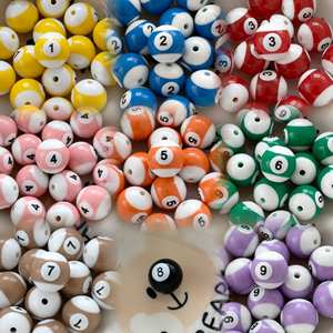 16mm acrílico redondo <span class=keywords><strong>billar</strong></span> Snooker <span class=keywords><strong>bola</strong></span> <span class=keywords><strong>de</strong></span> <span class=keywords><strong>billar</strong></span> Bubblegum número cuentas para joyería hacer llaveros - Product Image 3