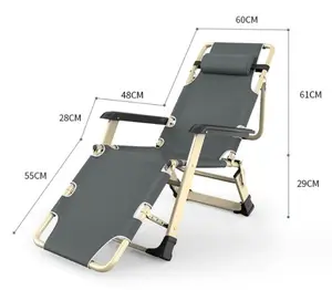 Nieuwe Stijl Comfortabele Draagbare Siësta 'S Camping Roll-Away Bed Sit-Down Strandstoel Dutje Balkon Klapstoel