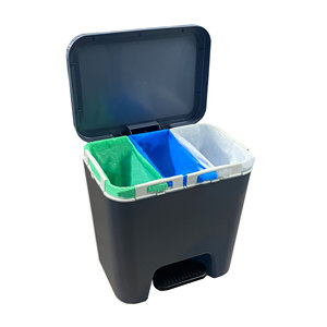 Contenitore per la raccolta differenziata con fino a 3 scomparti. Ecologico, 45 litri. Grigio antracite. - Product Image 1