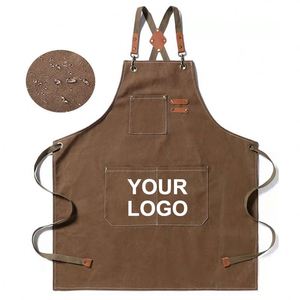 Custom Logo Waterproof Oil-proof 100% Cotton Canvas Cooking Kitchen <b>Aprons</b> Tool <b>Work</b> Florist Garden Stylish <b>Apron</b> for Men - Product Image 3