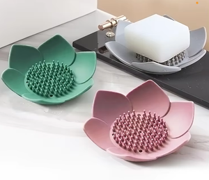 Custodia per sapone da <span class=keywords><strong>doccia</strong></span> in Silicone a forma di loto di piccole dimensioni resistente porta sapone da bagno auto-drenante buon prezzo <span class=keywords><strong>piatti</strong></span> per sapone usa e getta - Product Image 3