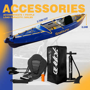 Kayak gonflable Spatium 2 en 1 multifonctionnel polyvalent pour la pêche, les excursions, le rafting, les sports de plein air pour la famille et les adultes - Product Image 6
