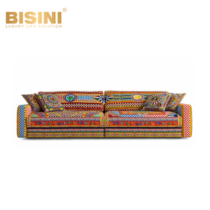 Haut de gamme marque 3 places canapé loisirs canapé exquis classique italien lumière luxe personnalisé imprimé canapé Villa salon canapé - Product Image 2