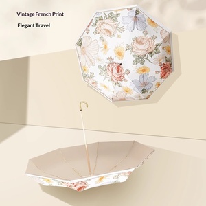 <span class=keywords><strong>Parapluie</strong></span> de soleil pour femme, petit format, doré, avec crochet courbé, design de luxe léger, 6 baleines, protection solaire anti-UV, compact et portable pour les jours ensoleillés - Product Image 4