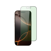 Protecteur d'écran en verre trempé 9H anti-lumière bleue pour téléphone portable iPhone 16 Pro