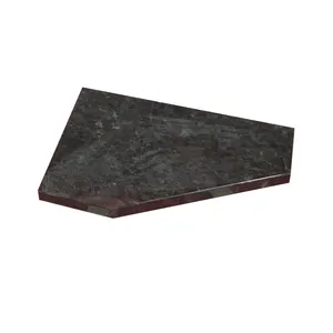 Nhà bếp Nâu Granite Countertop Angola tối Granite với lỗ vuông bồn rửa cắt ra