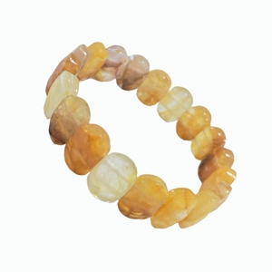 กำไลข้อมือควอตซ์สีเหลืองธรรมชาติ กำไลคริสตัลบำบัดสำหรับบรรเทาความวิตกกังวล สงบอารมณ์ และปลอบประโลมจิตใจ - Product Image 3