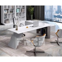 Haute qualité personnalisé blanc haute brillance moderne exécutif ordinateur Table d'écriture bureau