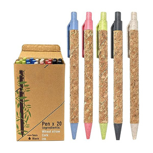 Custom Eco Friendly Recycled Plastic Promotional Ballpoint Pens with 1.0mm Tip Kraft Paper Body and Logo Printing - Product Image 2
