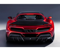 Kit de pare-chocs en fibre de carbone sèche style N pour Ferrari 296 GTB GTS 2022-2025 avec lèvre avant et diffuseur arrière à fixation directe