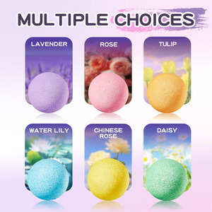 Bolas Efervescentes para <span class=keywords><strong>Baño</strong></span>, Refrescantes, Suavizantes e Hidratantes, con Aroma, Flores Secas, Aceites Esenciales y Sales - Product Image 4