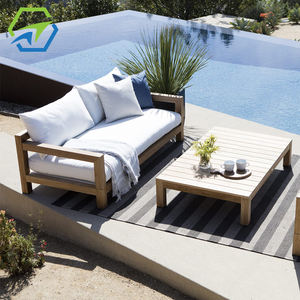 Conjunto de Sofás de Jardim de Teak Moderno e Luxuoso, Mobiliário de Pátio em Estilo Vitoriano para Hotéis e Apartamentos - Product Image 3