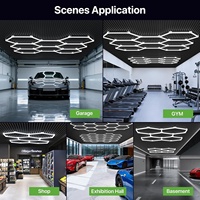 Luz LED Hexagonal para Garaje, Sistema de Iluminación en Forma de Panal, 6500K, Luz de Techo Ultrabrillante, para Detallado de Automóviles
