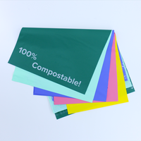 Sacs d'expédition auto-adhésifs biodégradables et compostables, imperméables, avec logo personnalisé imprimé, pour vêtements, chaussettes, chaussures et fourrures, écologiques