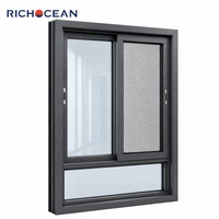 Fenêtres coulissantes RICHOCEAN à double rail, à rupture de pont thermique, résistantes aux intempéries, à verre Low-E, en aluminium, à haute efficacité énergétique
