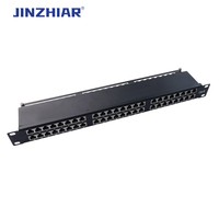 Rak Bar belakang 19 inci 1u 24 Port Cat6/cat5e Utp aksesori konektor rangka distribusi jaringan dudukan Panel Patch