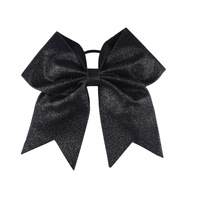 Grand nœud de cheerleading scintillant de 8 pouces pour filles, accessoires pour cheveux, grand nœud avec boucle élastique noire, chouchous pour cheveux