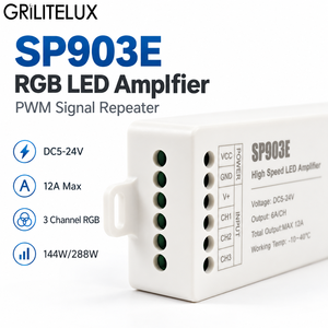 SP903E RGB <b>LED</b> Strip Signal Amplifier DC5-24V High Speed Repeater Module for <b>Controller</b> Extension - Product Image 1