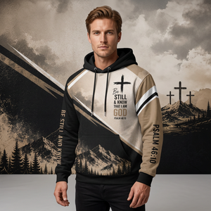 Sudadera con Capucha Casual de Invierno para Hombre con Estampado de Versículos Bíblicos, Corte Regular, Transpirable, con Bolsillos, 350 gramos - Product Image 3