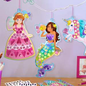 Miroir mosaïque princesse et licorne enfants Art Set DIY Craft Kit feuille autocollants pour enfants cadeau d'<span class=keywords><strong>anniversaire</strong></span> pour filles et garçons - Product Image 2
